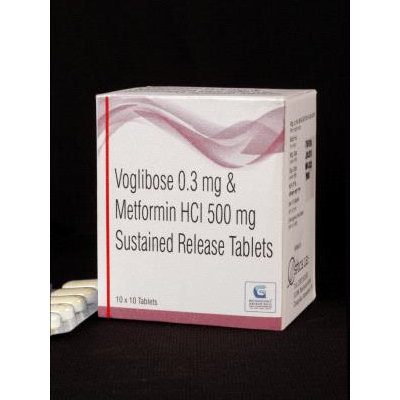 Voglibose 0.3 mg & Metformin HCl 500 mg SR Tab